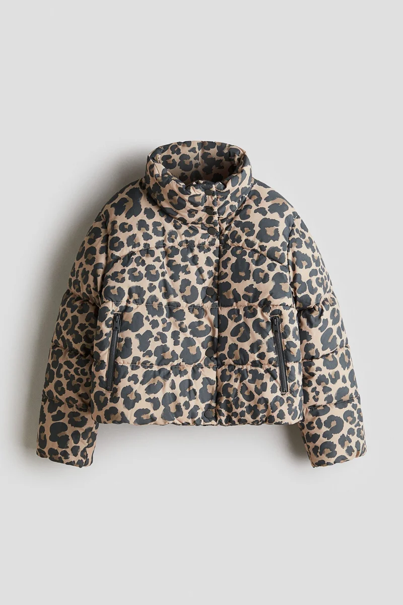 اتش اند ام جاكيت منفوخ مزين بطبعة